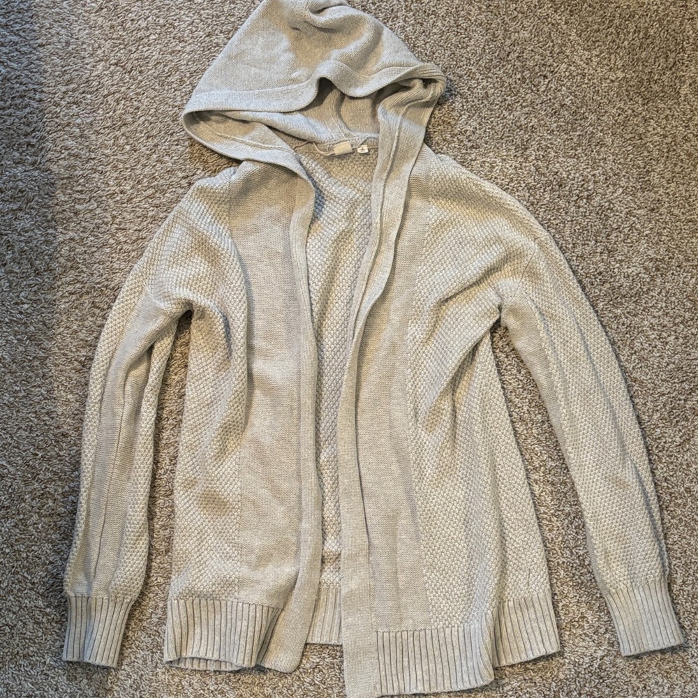 GAP Light Gray Hooded Cardigan 100% cotton